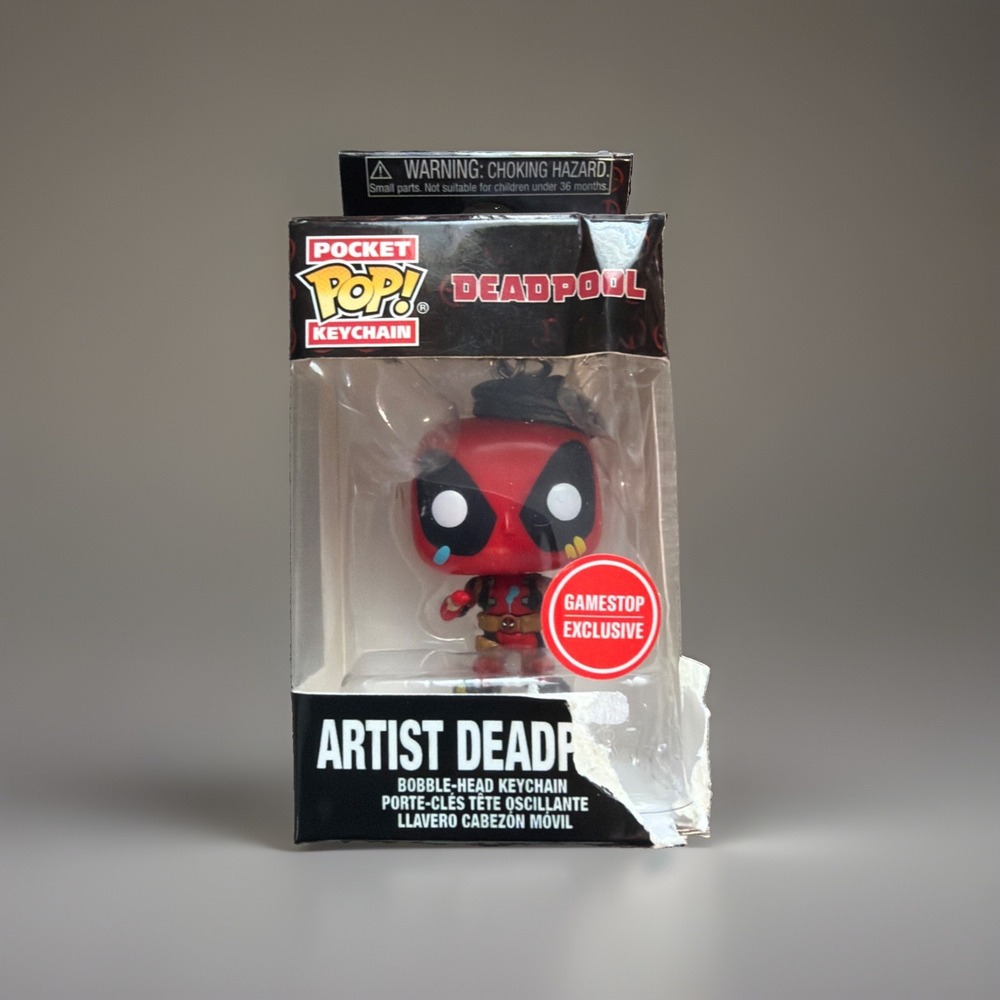 Funko Pocket POP Marvel Artist Deadpool GameStop Exclusive Keychain 58433